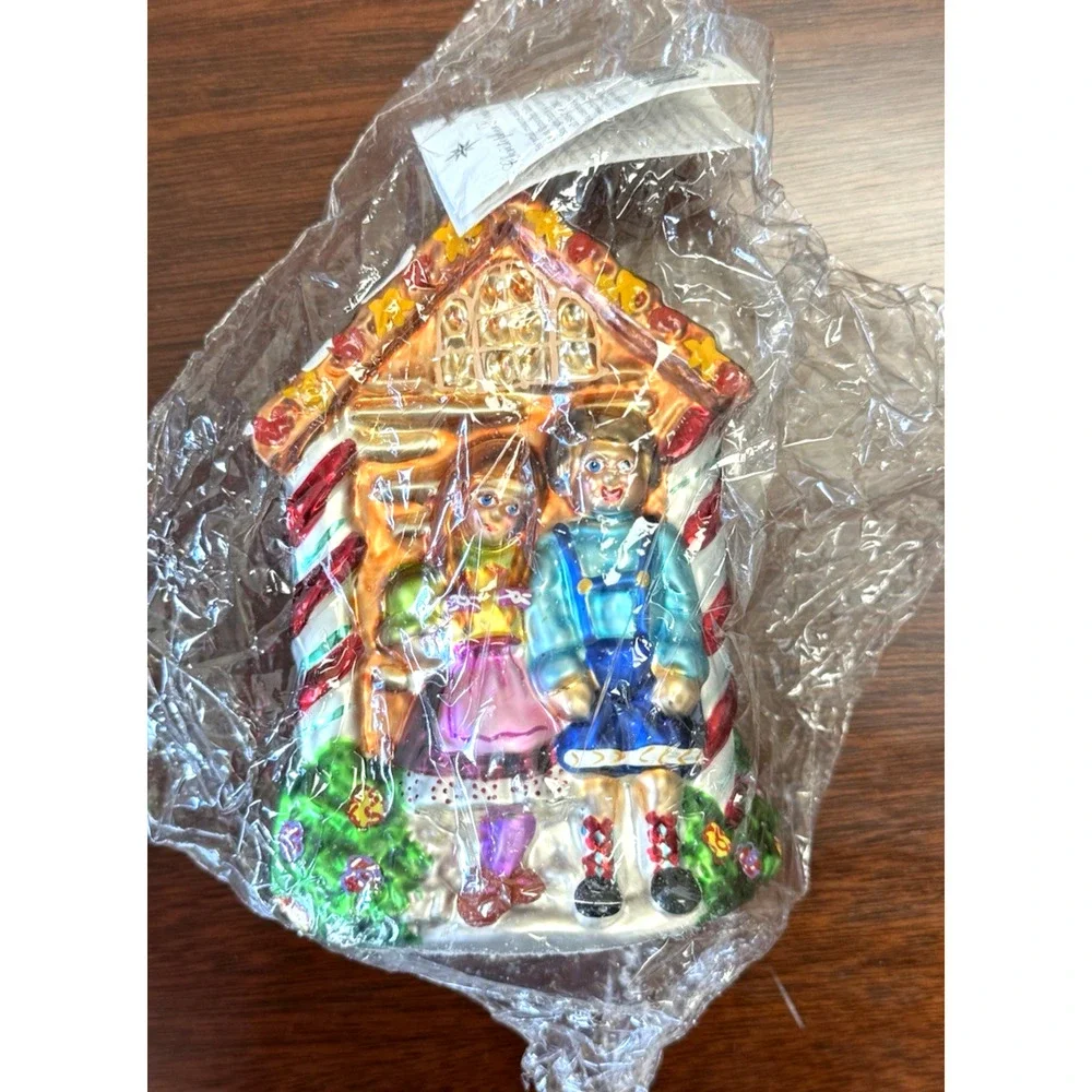 Vintage 1999 Christopher Radko Hansel & Gretel Double Sided Glass Ornament NIB